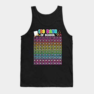 100Th Day Of School Teacher Kids 100 Days Math Numbers Women Tank Top